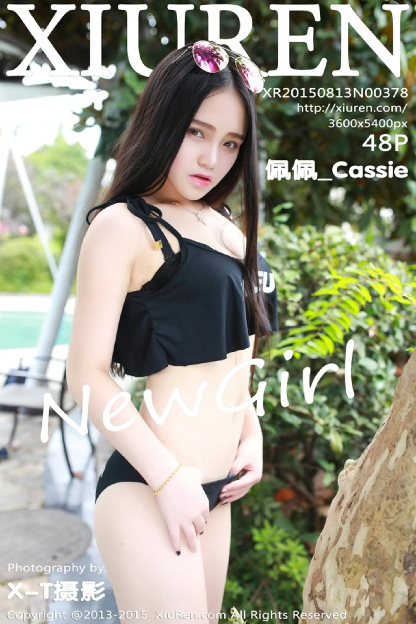 [XiuRen秀人网]No.378_嫩模佩佩_Cassie泳池边性感黑色比基尼秀完美身材写真48P-秀人网 - XiuRen.Pro